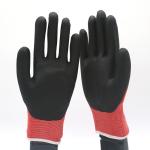 Nylon Liner Coated Black Industrial Cut Resistant Gloves High Flexiblity