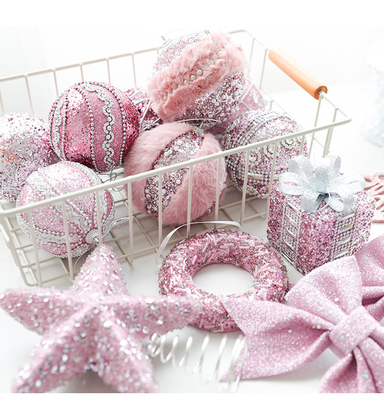 Pink Foam Ball Christmas Tree Pendant Decoration