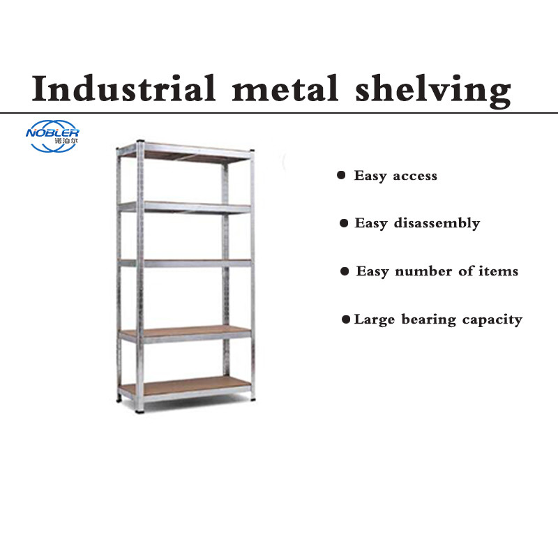 Modern Multilayer Industrial Metal Shelving Adjustable Rectangular Shaped