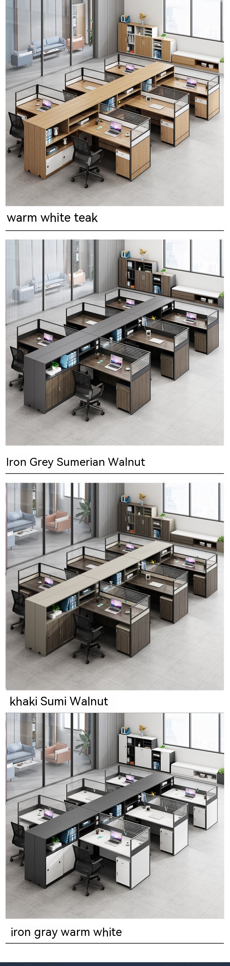ISO9001/ISO14001 Certified Villa Desk Sub-Office for and Durable Finance Desk Staff