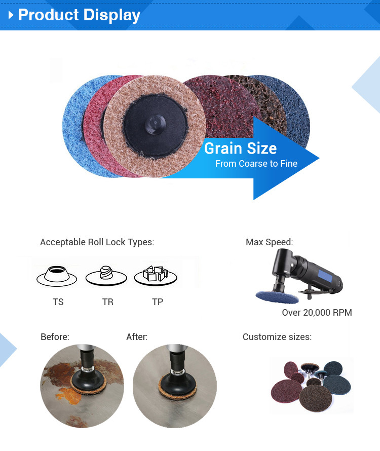TR Backing Coarse 3 Inch Quick Change Sanding Disc For Metal