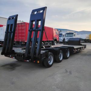 Quality New 3 Axle Semi Truck Lowboy Trailer , 60 Ton Low Bed Trailer For Sale wholesale