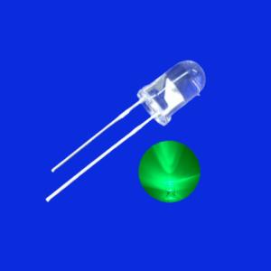 Quality 5mm LED Light Diode 520nm Green Color 18000mcd Clear Lens Round Head With Flange For Illumination wholesale