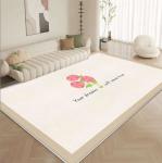 Creamy Imitation Cashmere Living Room Floor Carpets North European