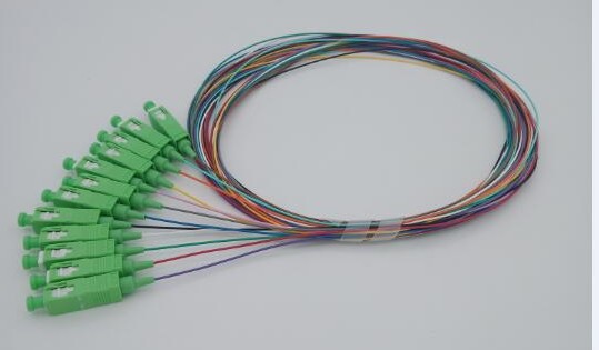 12Fiber Ribbon Fiber Pigtail SC/APC Fiber Optic Pigtail 12colors Ribbon Fan Out Kit 0.9mm