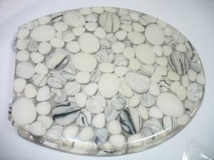 Quality cobble stone poly resin toilet seat wholesale