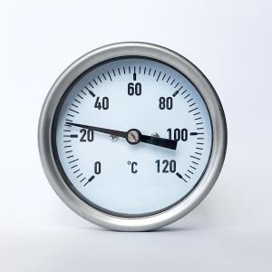 Quality 80mm Industrial Bimetal Thermometer Chemical BSP Connection Stainless Steel Thermometer wholesale