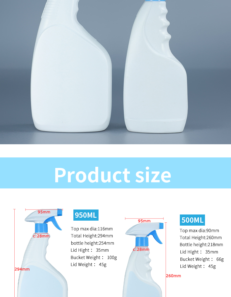 Household Detergent Nozzle PET Spray Bottle 360 Degrees