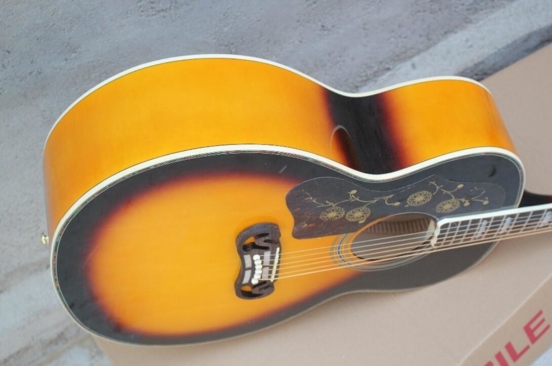 2018 New Left handed G200 acoustic guitar celluloid binding GB lefty GB200 electric acoustic guitar