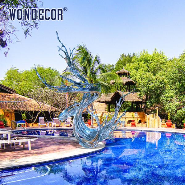 Large Outdoor Casting Stainless Steel Sculpture Swimming Pool Metal Decoration