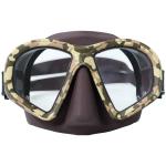 Camouflage Freediving Goggles Silicone Skirt Tempered Glass Snorkel Mask