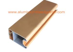 Quality Matt Gold Anodized Aluminium Door Profiles , Aluminium Door Frame Sections 50mm X 25mm wholesale