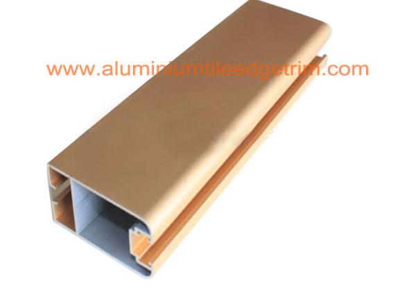 Matt Gold Anodized Aluminium Door Profiles , Aluminium Door Frame Sections 50mm