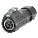 3 Pin Plastic Waterproof Power Connector IP68 PA66 Nylon Metal Circular Plug