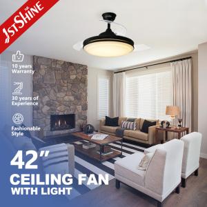 Quality 230V Decorative Lighting Retractable LED Ceiling Fan with Dimmer Support 42 Inch Size wholesale