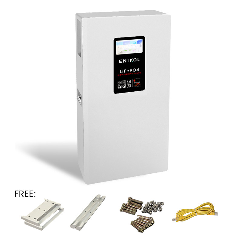 51.2V 300Ah LiFePO4 Battery 48V Lithium Battery 15kwh Wall Mounted With 7-inch Touch Screen