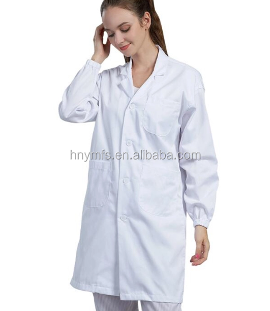 High Quality Hospital Uniforms White Lab Coat for women Medical gown Doctor and Nurse Scrub 60% Cotton 40% Polyester
