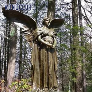 Quality Garden Decoration Life Size Beautiful Guardian Angel Bronze Statue wholesale