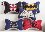 Marvel Heros Polyester Car Neck Pillows , Zipper Silk Cotton Dog Bone Cushion