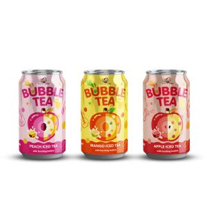 Quality Discover: Taiwan 320ml Popping Boba with Peach Iced Tea - Bursting Boba Tea wholesale