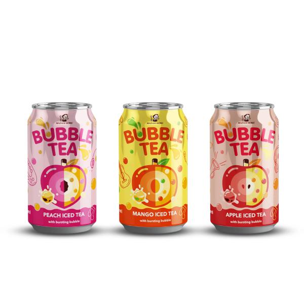 Discover: Taiwan 320ml Popping Boba with Mango Iced Tea - Bursting Boba Tea