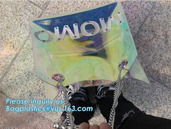 Summer Beach Bag Vinyl PVC Transparent Small Tote Handbags Shopping Shoulder Bags, pvc waterproof shoulder beach bag, pa