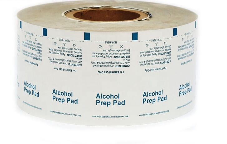 Alcohol Prep Pad Gift Wrapping Paper In Roll Used On Automatic Packaging Machine