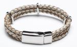 Leather Bracelet, Stainless Steel Clasp, 8 Inches