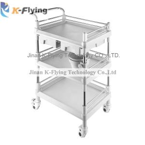 Quality Mobile Plastic Steel Medical Trolley Cart Three Layer wholesale