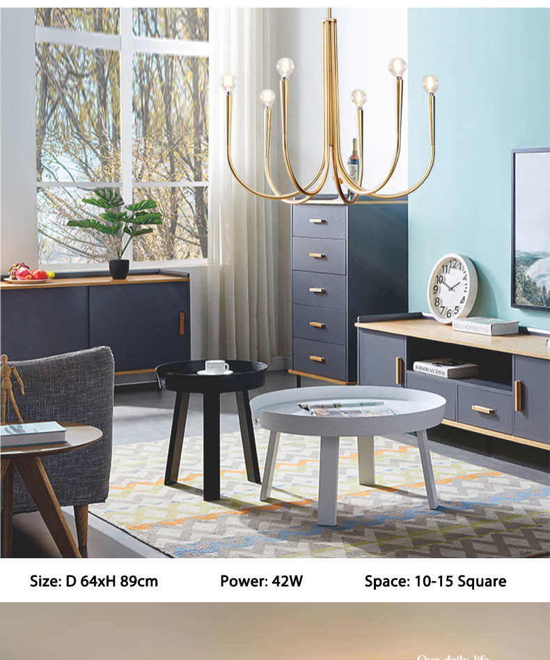 Retro Style Swoop Arm Chandelier Living Room Luxury American pendant lamp best lighting(WH-AP-570)