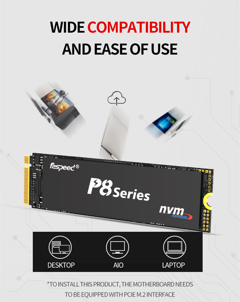 Faspeed 128GB 256GB 500GB 512GB 1TB SSD NMVE M2 2280 PCIe 3.0 Internal For Desktop