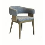 Solid Wood Fabric Chair for Dining Room Customized Ash Wood Frame Hotel