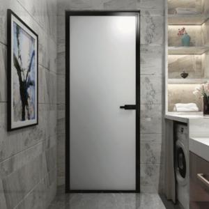 Quality Windproof Aluminium Casement Door Two Track Steel Matt Black wholesale