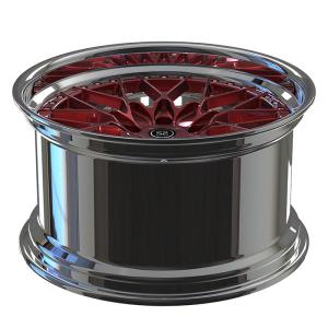 Quality 20inch Polish Red 2 Piece Forged Car Wheel Rim Llantas 5x120 wholesale