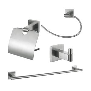 Quality Luxury Modern Bathroom Hardware Sets Stainless Steel 304 Satin Wall Installation wholesale