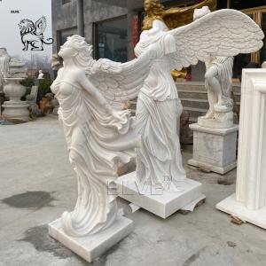 Quality White Marble Angel Statue Natural Stone Life Size Garden Decoration Sculpture wholesale