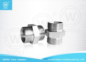 Quality BSP Metric Hydraulic Flare Fittings Straight Coupling 60° Bonded Seal Pipe Connectors wholesale