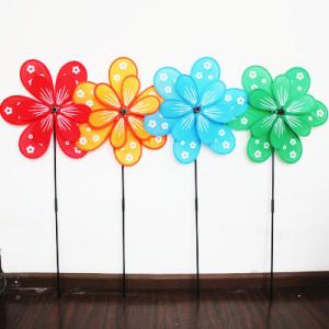 Quality Spring seasonal windmill yard stake flowers double layer wholesale