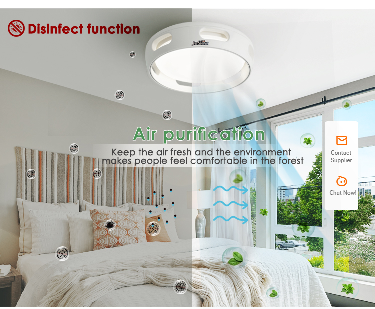 Small Air Purification 16" White Ceiling Fan with Copper Motor and REACH Certificate