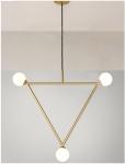 Post-modern Iron Glass Geometry Chandelier Living Room Rhombus Triangle