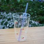 Environmental Glass Straw Heat Resistant Color Lip Protector Glass Juice Drink