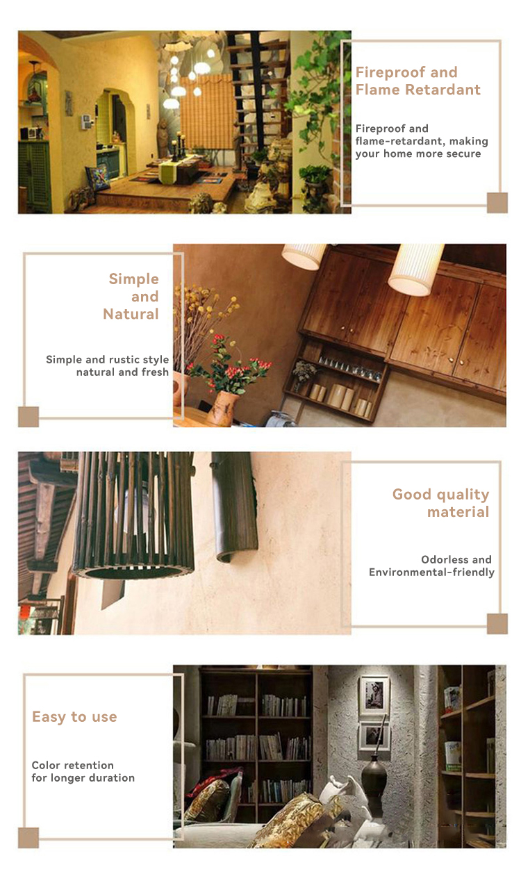 Base on Color Chart Straw Mud Effect Rammed Earth Paint Wall Effect for Moisture-Proof