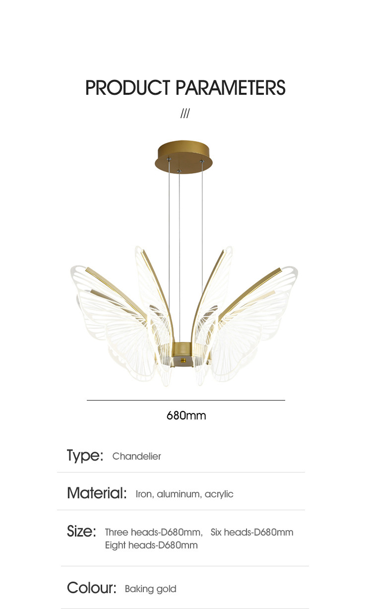 Modern Minimalist Acrylic Butterfly Dining Chandelier Designer Modern Butterfly Pendant Lamp(WH-AP-572)