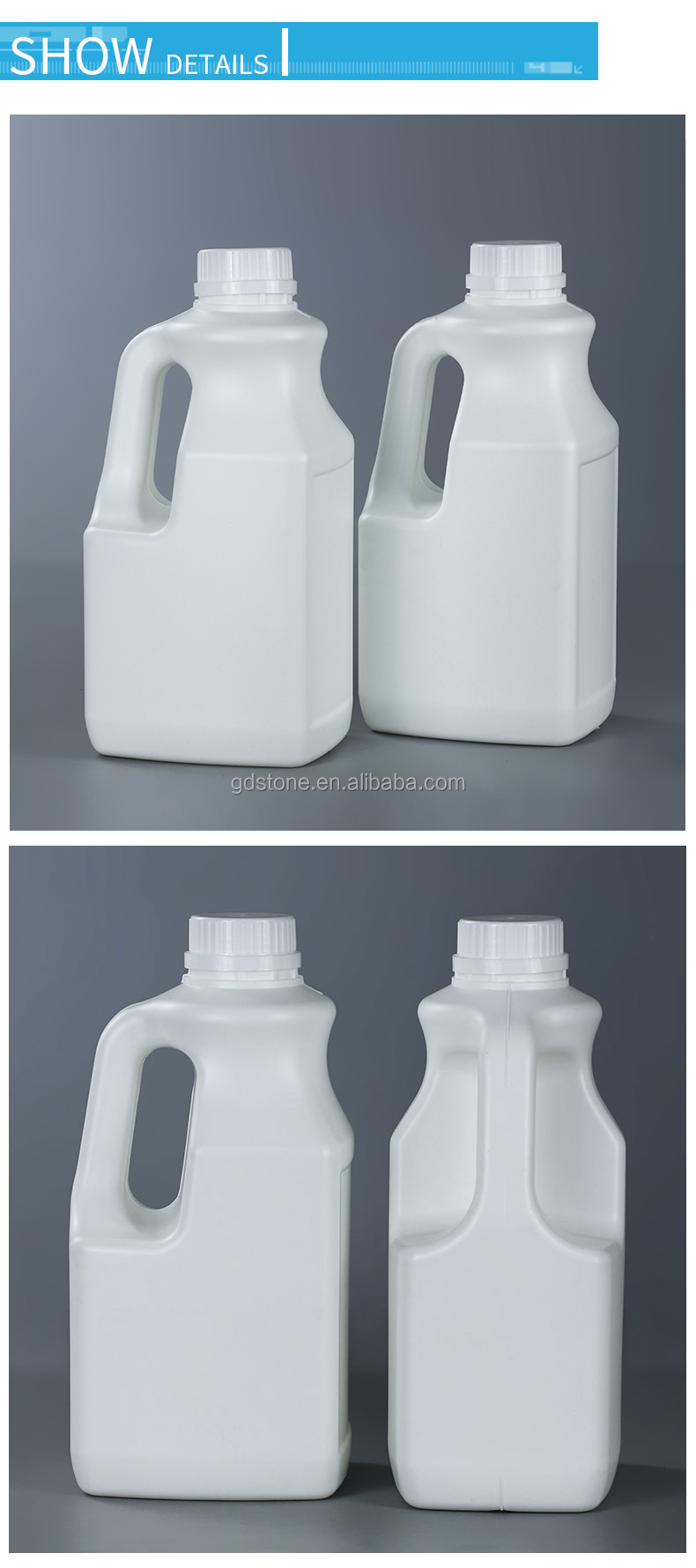 OEM ODM 2L HDPE Plastic Bottle For Chemical Products 121*102*150mm