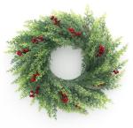 20inch Full PE Christmas Wreath With Artificial Berry Pinecones