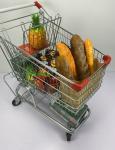 125L German Supermarket Grocery Steel Shopping Cart With Metal Beer Rack