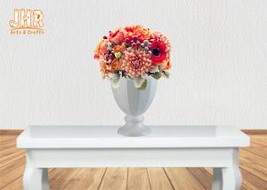 Quality Footed Glossy White Fiberglass Wedding Centerpiece Table Vases 2 Piece wholesale