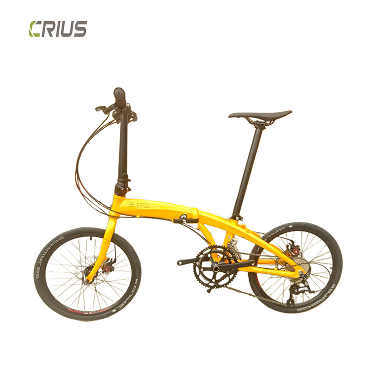 20 Inch Folding Bicycle with 9 Speed Gears and Portable Design Made of Alloy Material