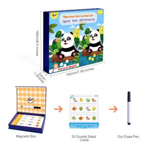 Quality Spot Difference Learning Wipe Clean Flash Cards Pen Controlled wholesale