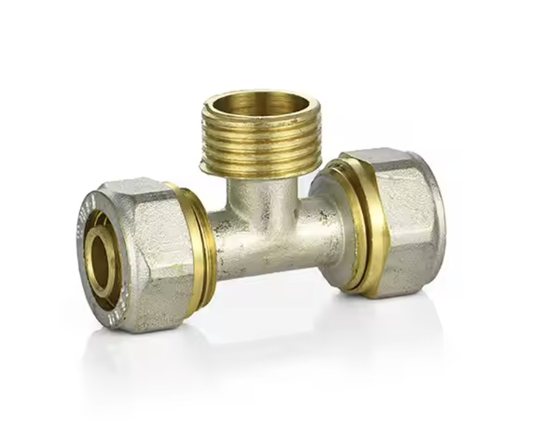 NSF Brass Female Elbow Fittings Copper and Iron Pipes Double Colors PEX Pipe Fittings Male Tee PEX Compression Fittings